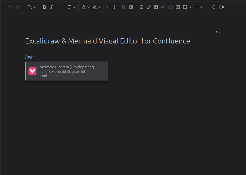 Inserting Mermaid macro via slash command